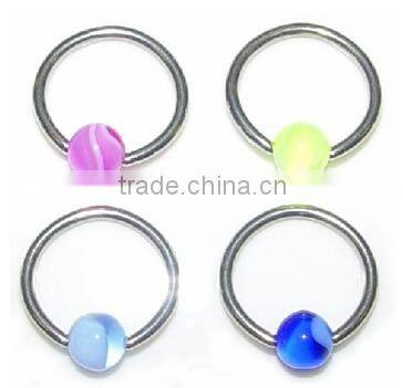 The hot sale Crystal Purple Titanium BCR Captive Ring nose & lip rings