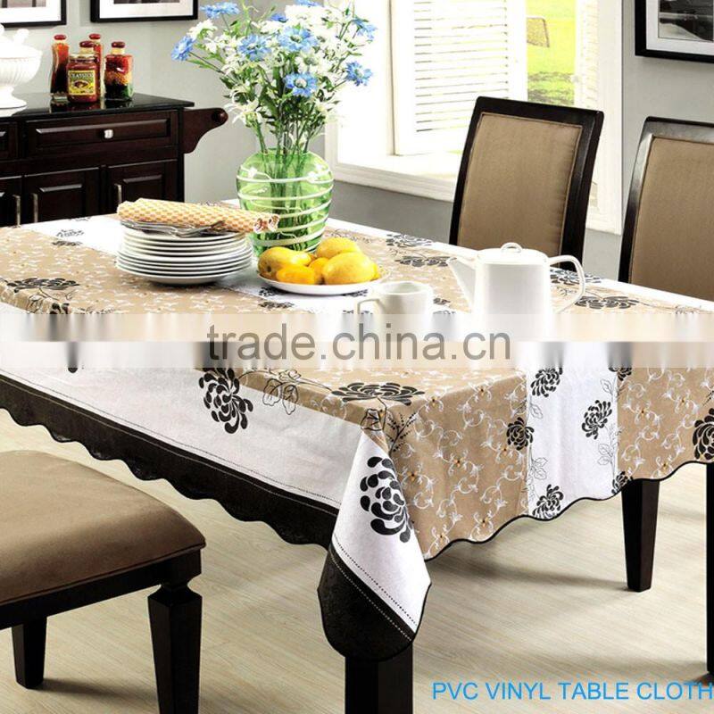 Wave Sewing Edge Water Proof PVC Table Cloth