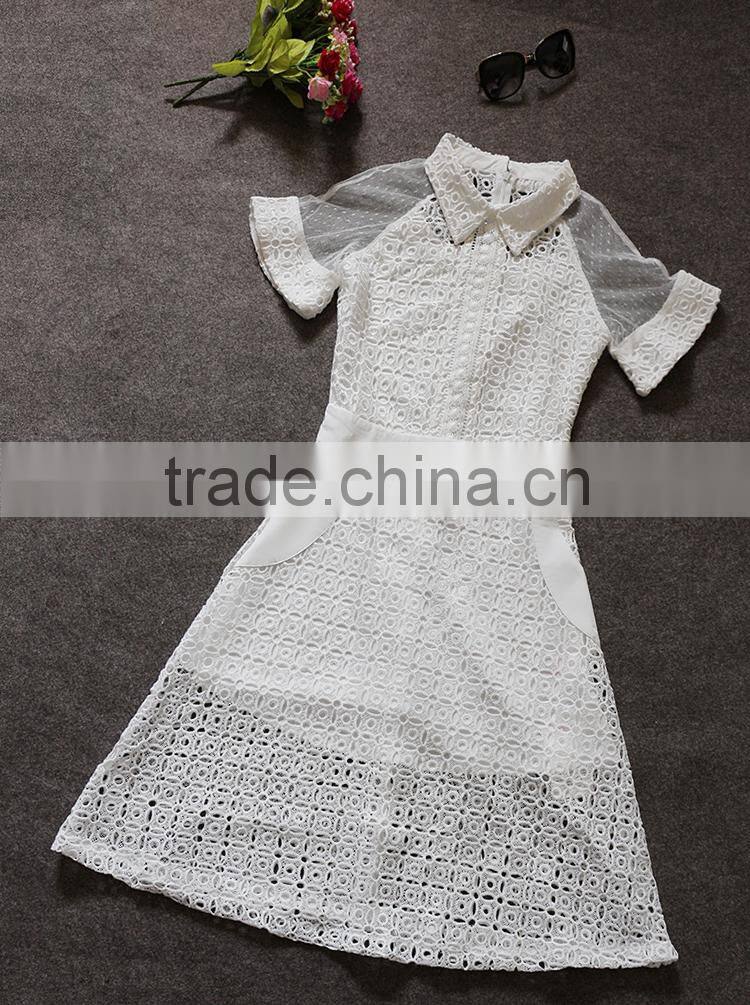 2015 high quality french white lace/indian water soluble polyester embroidery lace fabric for women wear