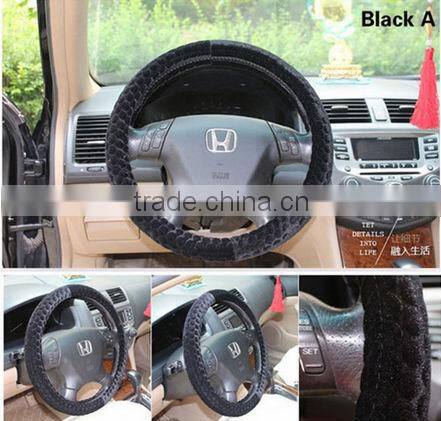ZX Hot selling New design Velvet steering wheel covers/fluffy steering wheel cover