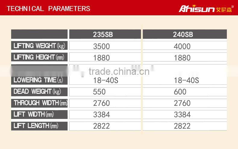auto garage equipment lifts for cars prices 4000kg