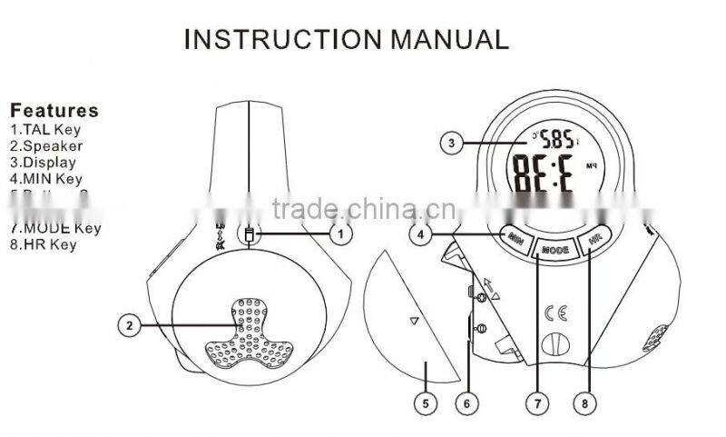 digital talking clock & thermometer