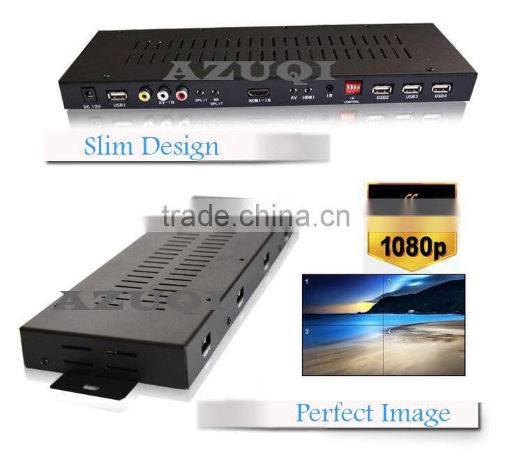 Classical FHD LCD splicing monitor processor,4 screen format splitting screen controller