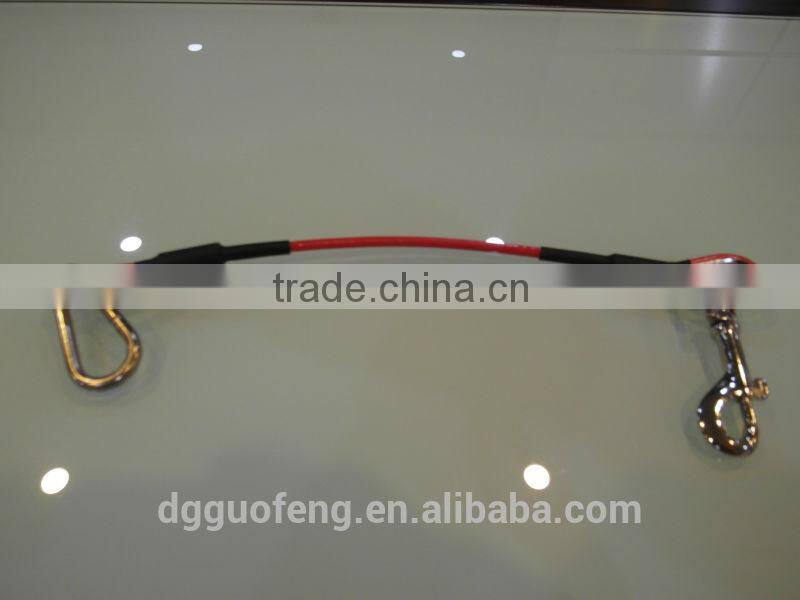 PVC coated wire cable with hook and carabiner