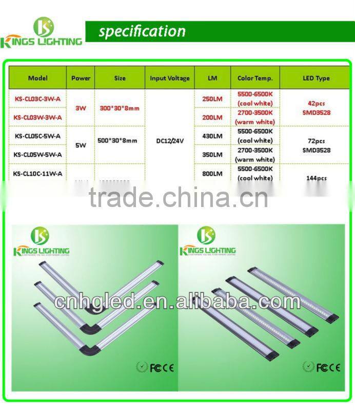 Hot selling high quality super slim 12V 24V LED cabinet light with 3 years warranty(FCC/CE/ROHS)