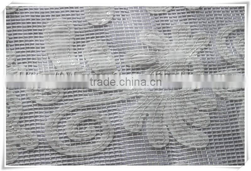 Hot sales 100 white polyester lace fabric solid for fashion ladies' wear