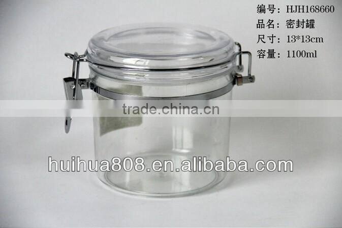 Hot Sale 750ML Transparent Recycled Food Storage Jar For Candy Airtight Jar