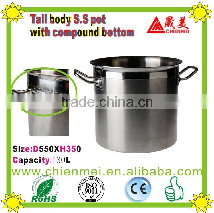 Focus on 04 style Stainless Steel short body pot with durable bottom/large cooking pots /cooking pot set/stainless steel cookwar