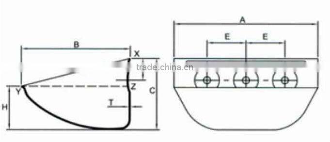 stainless steel elevator buckets for sale (food garde rubber belt )
