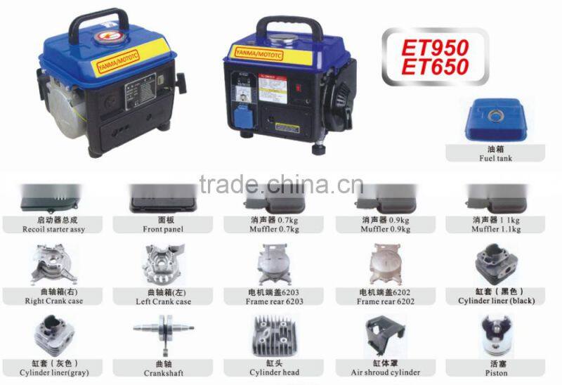 spare parts 650w et950 et650 small portable gasoline generator