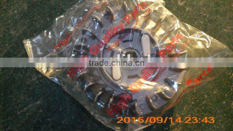 flywheel with plastic ratchet on chain saw, fly wheel