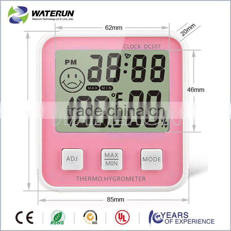 Hot sale Mini Digital Alarm Clock Thermometer Testing Indoor Humidity and Temperature