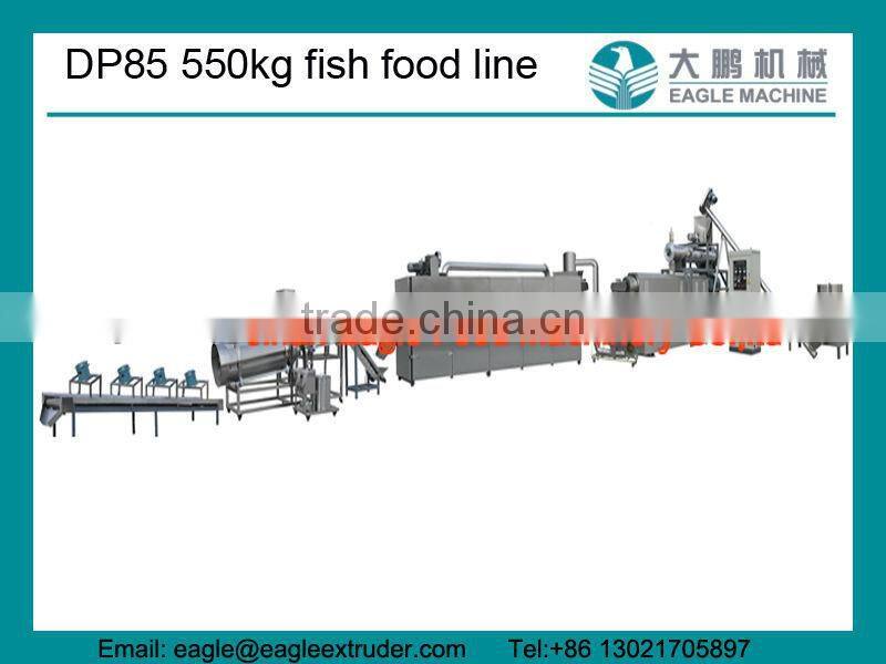DP85 550kg floating and sinking fish feed pellet twin screw extruder processing machines to Chile
