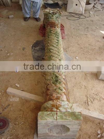 Top selling MULTI GREEN ONYX COLUMNS PILLARS CARVED TOP