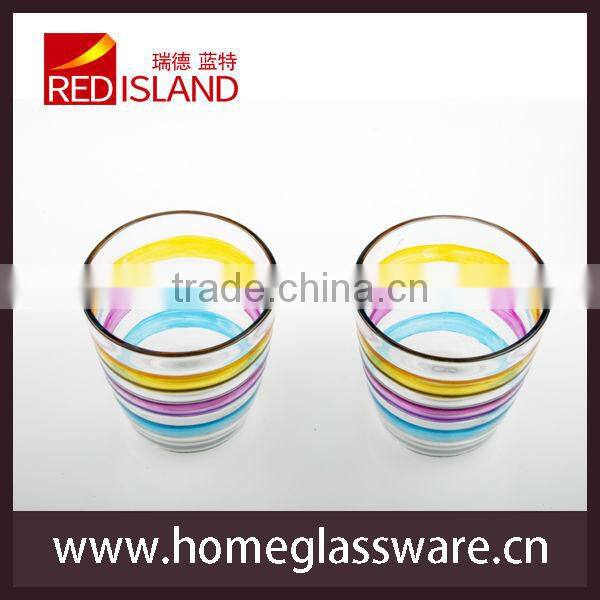 glass manufactory supply 8oz glass cup, hand -painted drinking glass tumbler,
