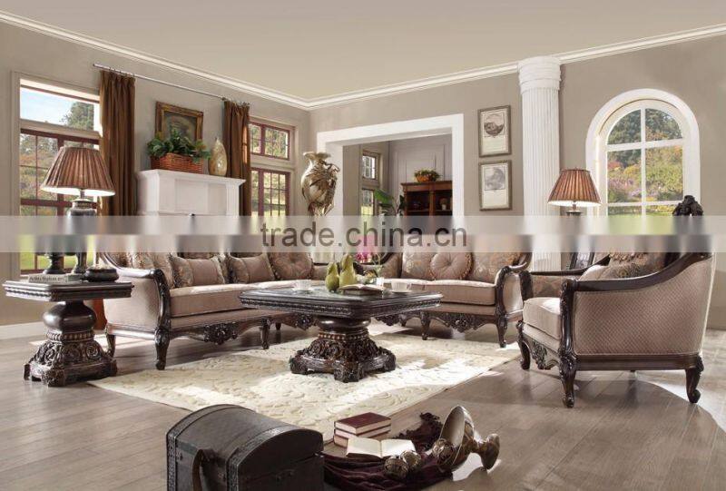 American Style Living Room Fabric Sofa/Antique Living Room Sofa Set (MOQ=1 Set)