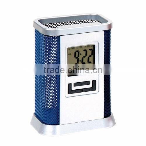 pen holder with digital clock