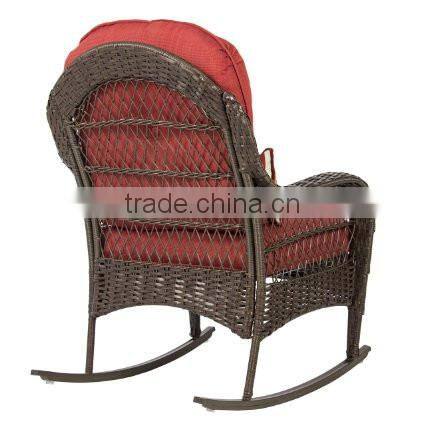 Wicker Rocking Chair Patio All Weather Proof with Cushions