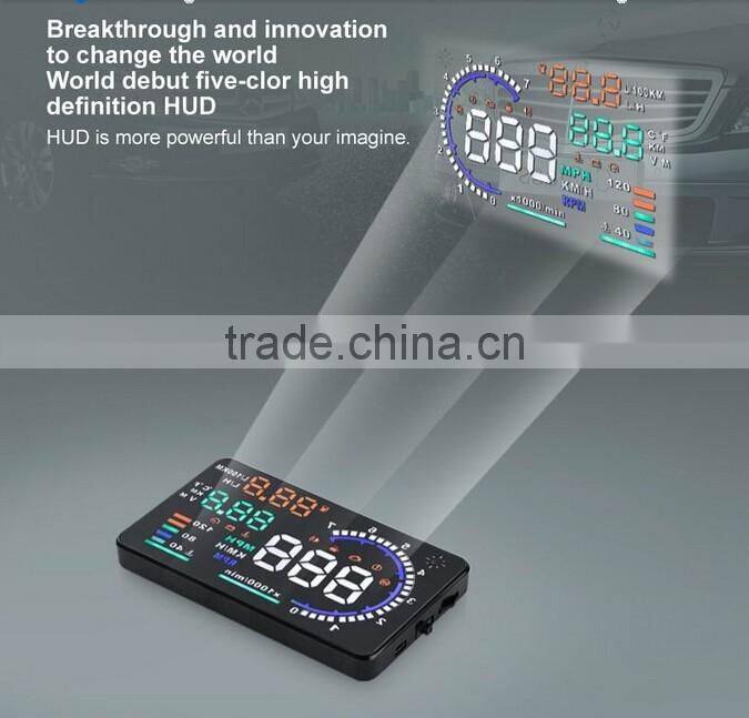 2016 New 5.5" Screen A8 Auto Car HUD Head Up Display KM/h & MPH Overspeed Warning Alarm System Car Speed Head UP LED Display