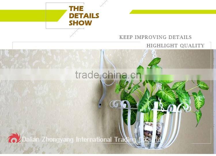 New design wall hung cheap handmade wrought iron flower basket