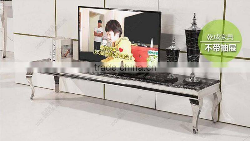 hot cake marble top TV stand with stainless steel frame