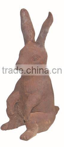 Cast Iron Vivid Metal Rabbit Statue