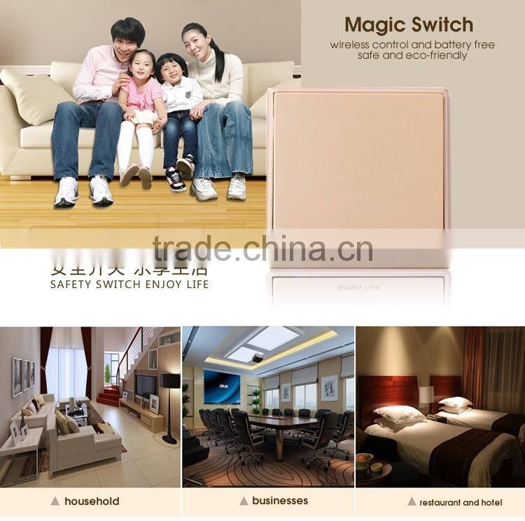 Square Round Battery free self-powered wireless control wall switch