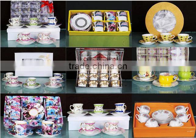 Fine porcelain square dinner set luxury 72pcs/75pcs/125pcs dinerware with romatich decal