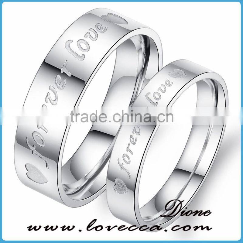 Cheap custom 316L titanium stainless steel forever love ring