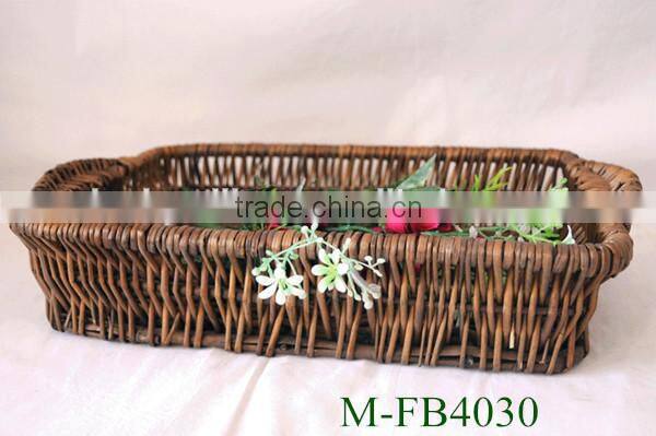 cheap Rectangle wicker storage basket & wicker fruit basket & willow fruit tray