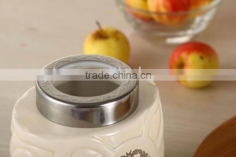 ceramic canister set with tray