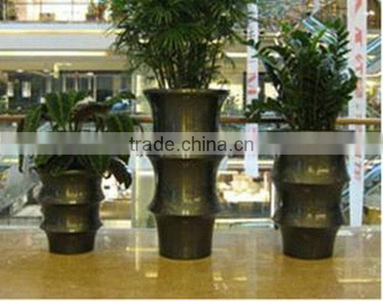 Modern gold fiberglass planter