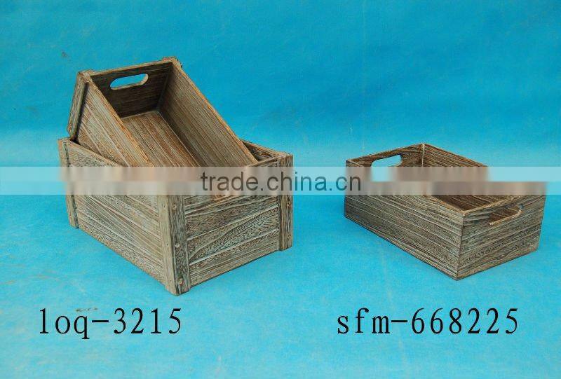 big wooden flower pot for garden decoration