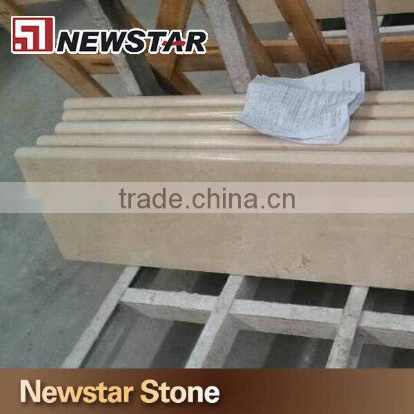Polished beige marble staircase creme marfile staircase steps