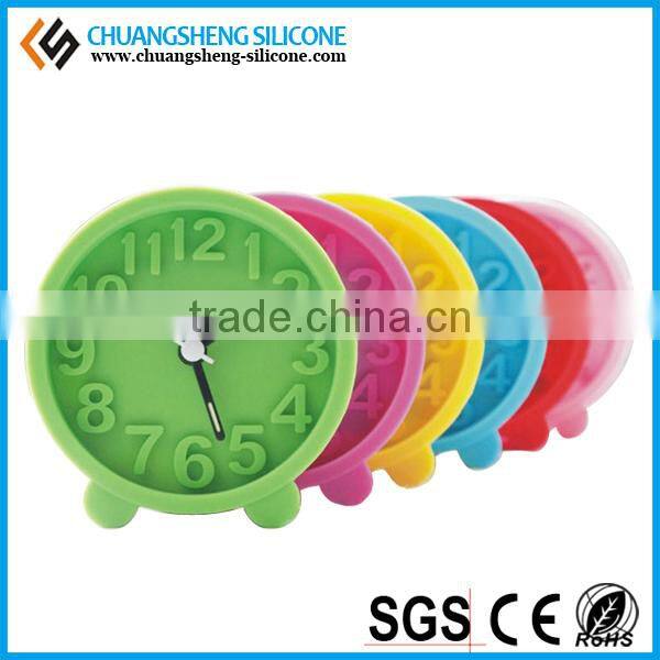 Round shaped digital alarm clock, promotional silicone clocks, smart table clock