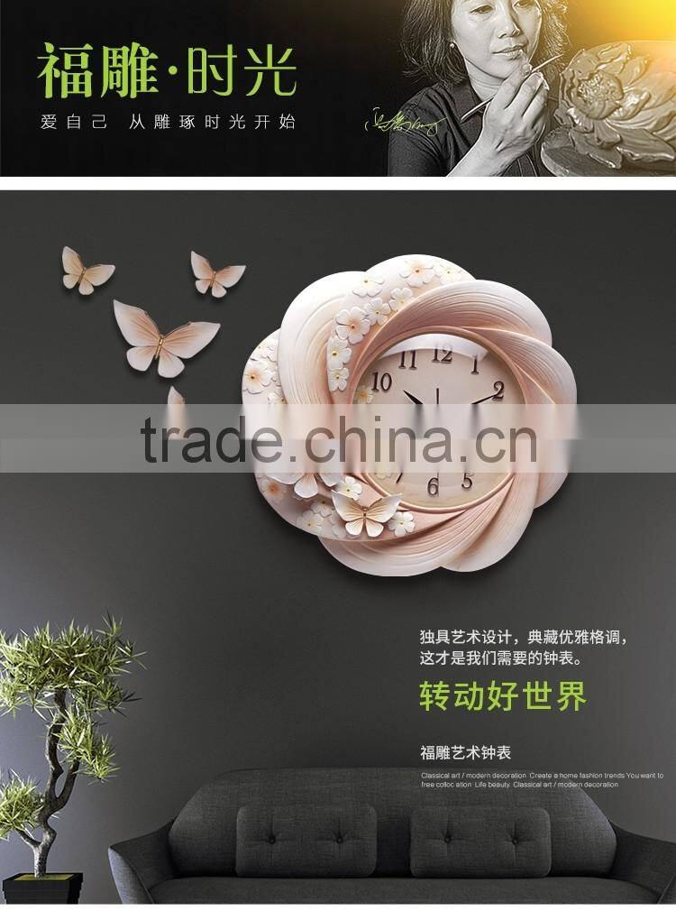 M27B Momoda Living room Creative modern fancy elegant 3D flower wall clock quiet quartz decoration large wall clock