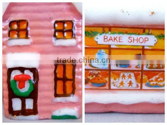 Christmasville Christmas Village Pink Shop Candles