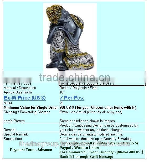 Antique Polyesin Sitting Buddha Statue