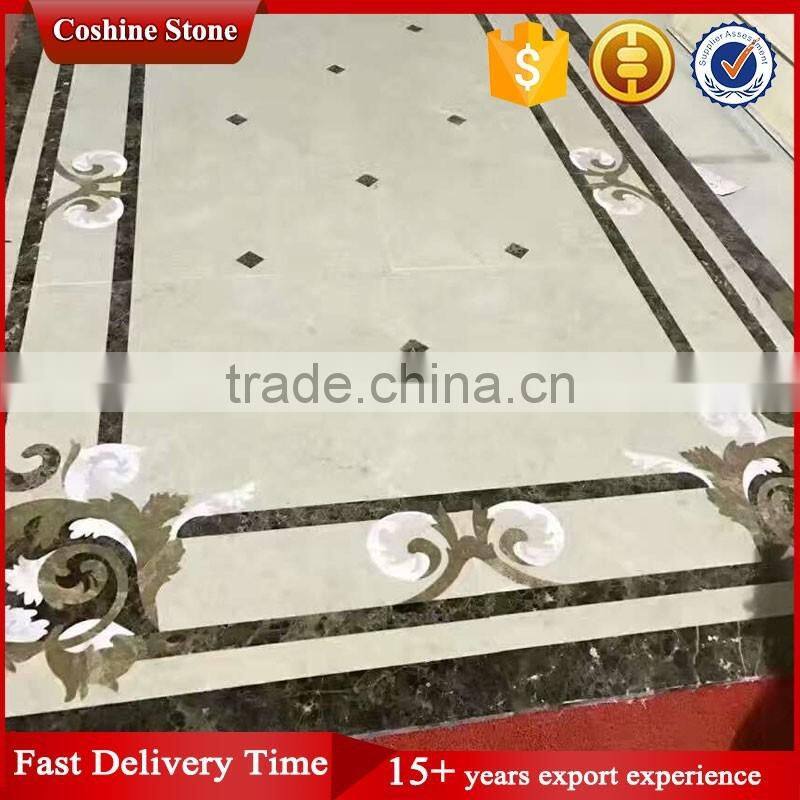 Jianfa flower design water jet marble tile floor medallions