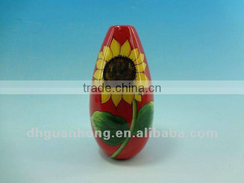 sunflower handpainted Mini ceramic vase for home decoration