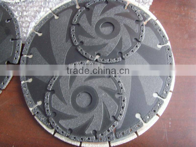 Gold color Vacuum Brazed diamond Grinding Disc with key slot/Brazed Diamond saw blade