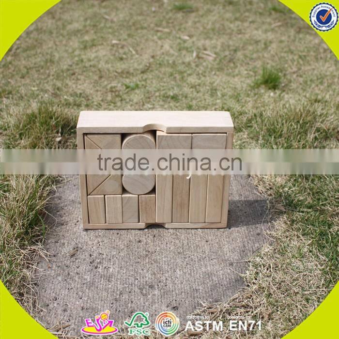 Wholesale top quality wooden building blocks toy creative cube wooden building blocks toy W13A013