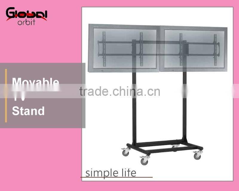 Simple style TV mounting bracket for two screen, mobile double screen TV stand