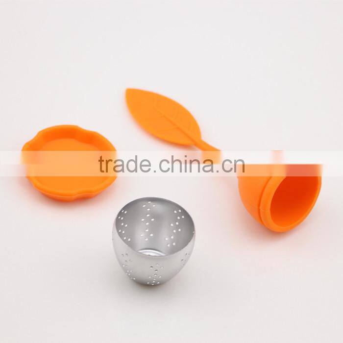 Good Quality Orange Handle Silicone Tea Strainer
