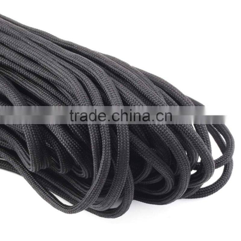 1set new black 550 Popular Type III 7 Strand Parachute Paracord Nylon Cord Lanyard Mil Spec Core 100FT