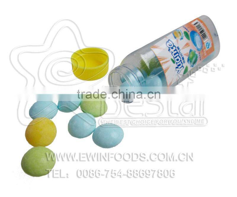 Bottle With Multi-colored Fruit Chewing Candy