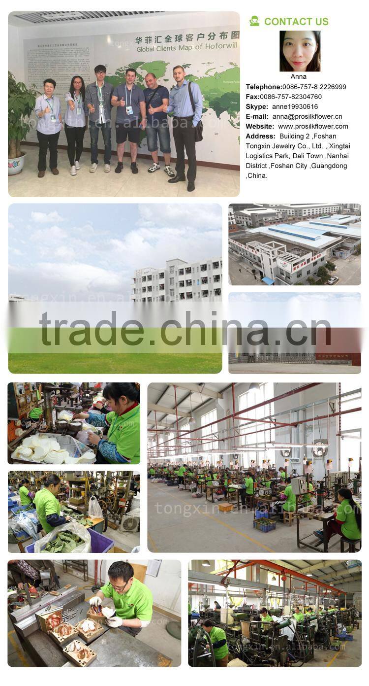 craft artificial fake floral blume single flower with plastic stem fabric flowers for headbands