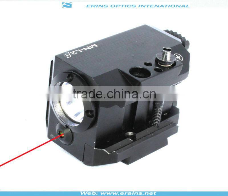 New compact tactical square red laser sight scope and strobe 200 lumen CREE Q5 LED light combo (FDA certified)