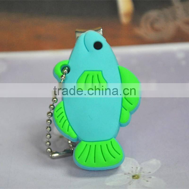 cute animal design plastic nail clipper with silicone case