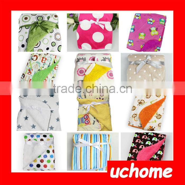 UCHOME Wholesale Custom Super Soft Cotton Plush Baby Infant Blanket